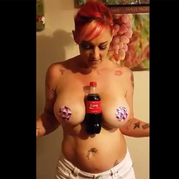 Hold a Coke with your Boobs Challenge - Big Tits Pictures & Videos