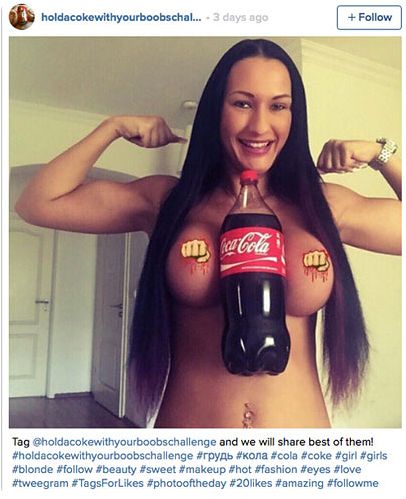 Hold a Coke with your Boobs Challenge - Big Tits Pictures & Videos