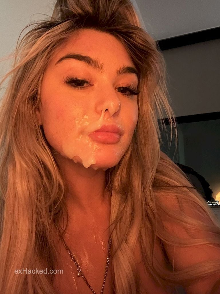 Hot blonde ex girlfriend gets facial after long blowjhob video on instagram