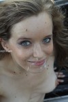 cute amateur college girl gets jizzed on her face